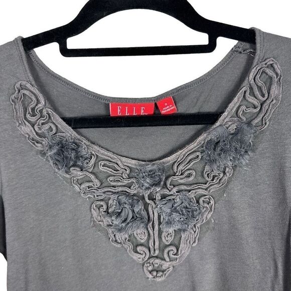 Elle Decorative Grey Long Sleeve Top - Picture 3 of 6